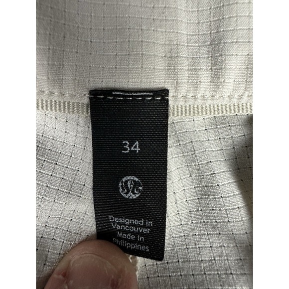 Lululemon Commission Shorts Mens 34 Cream 9" Inseam Stretch Chino Golf - Picture 4 of 9